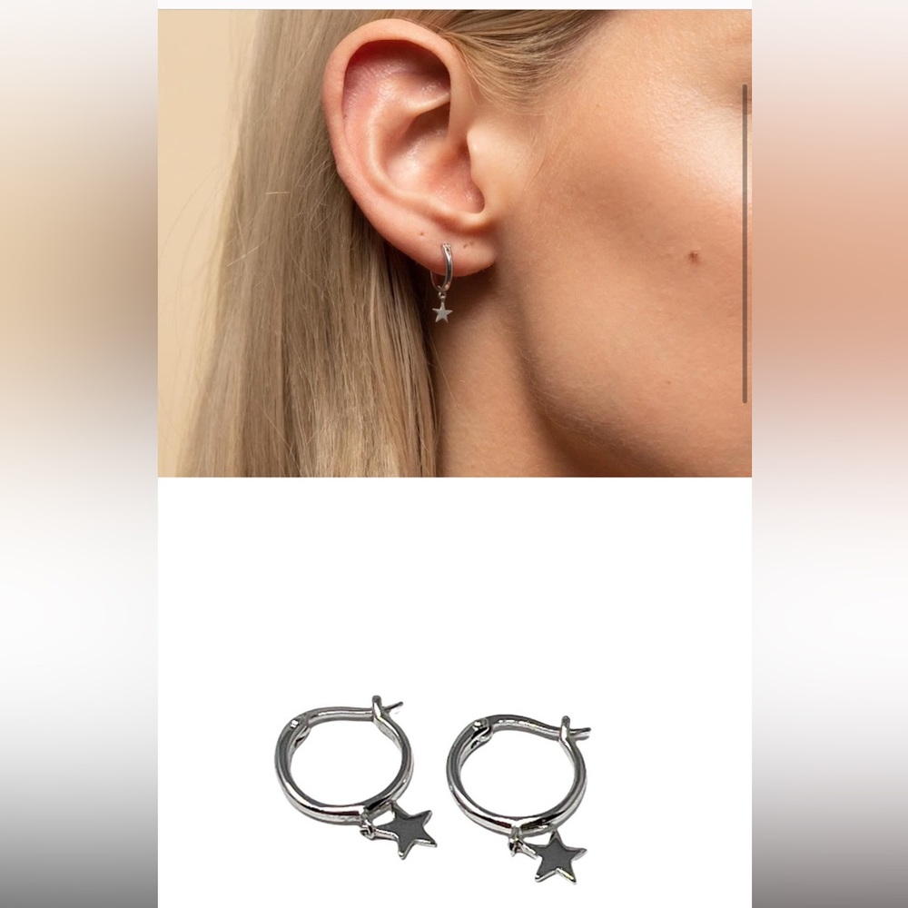 RESERVED Mejuri Silver Nova Star Hoops